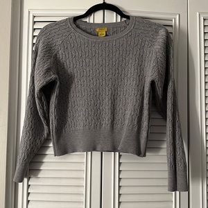 Grey cropped cable knit sweater